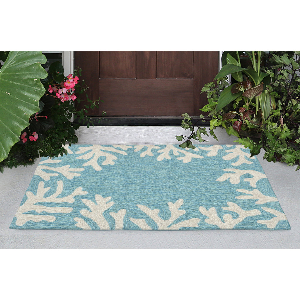 Trans Ocean Capri Coral Border Area Rug