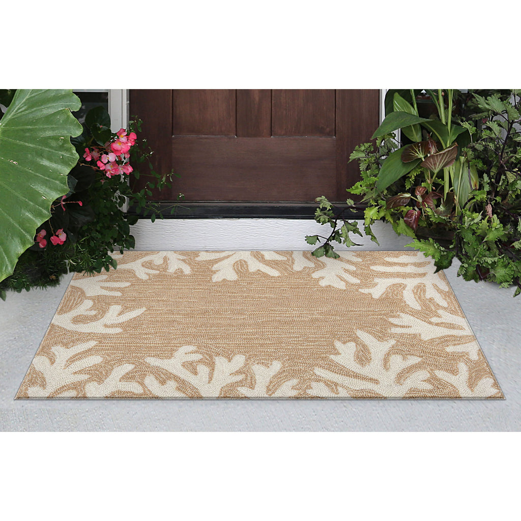Trans Ocean Capri Coral Border Area Rug
