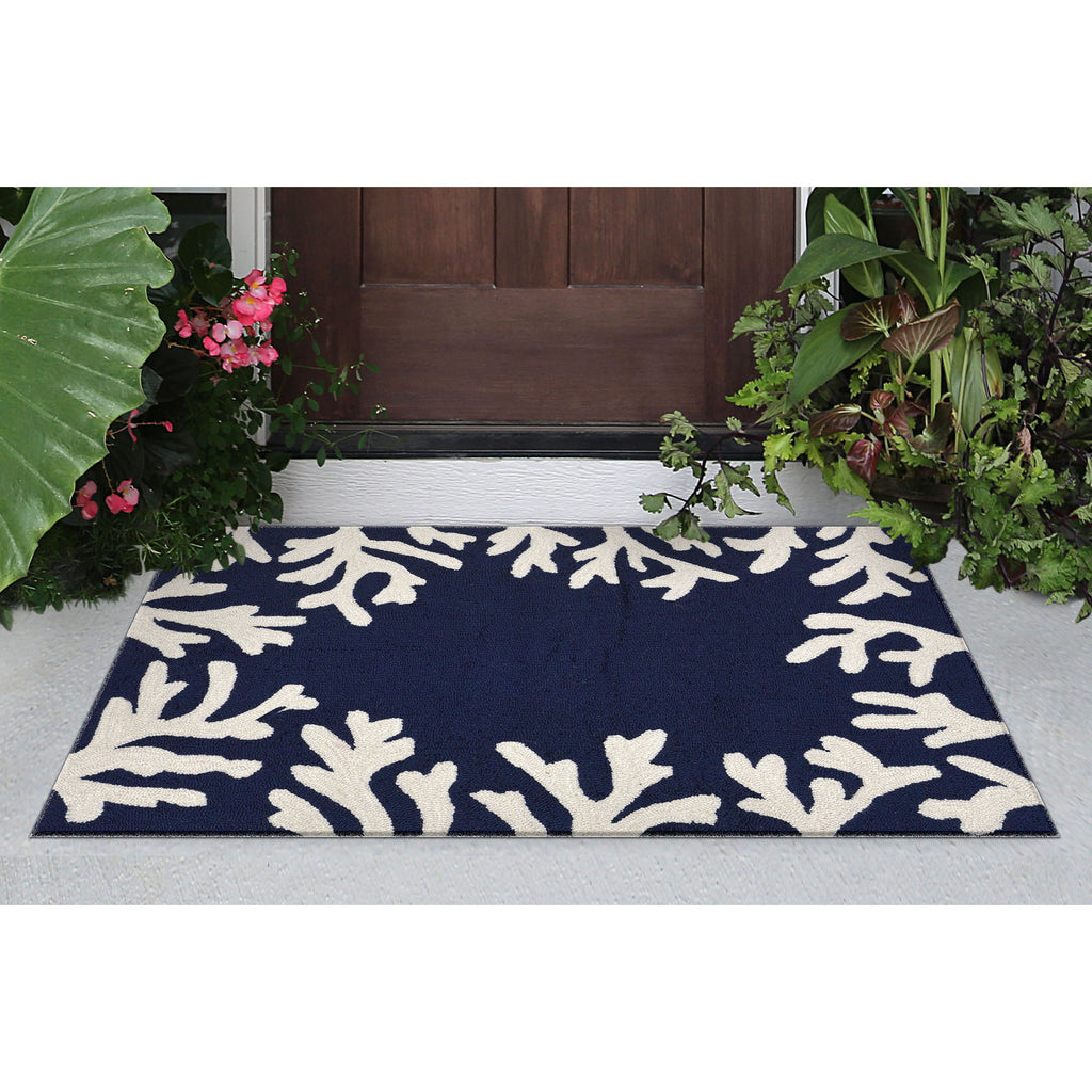 Trans Ocean Capri Coral Border Area Rug