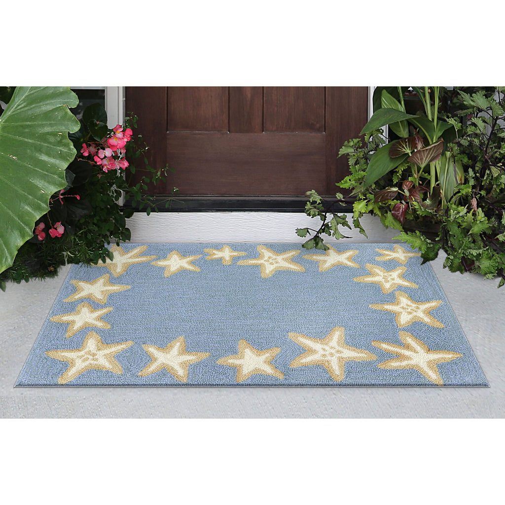 Trans Ocean Capri Starfish Border Area Rug