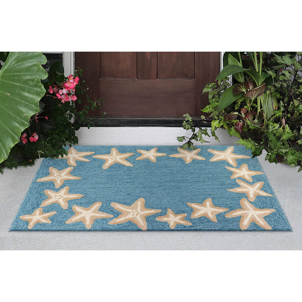 Trans Ocean Capri Starfish Border Area Rug