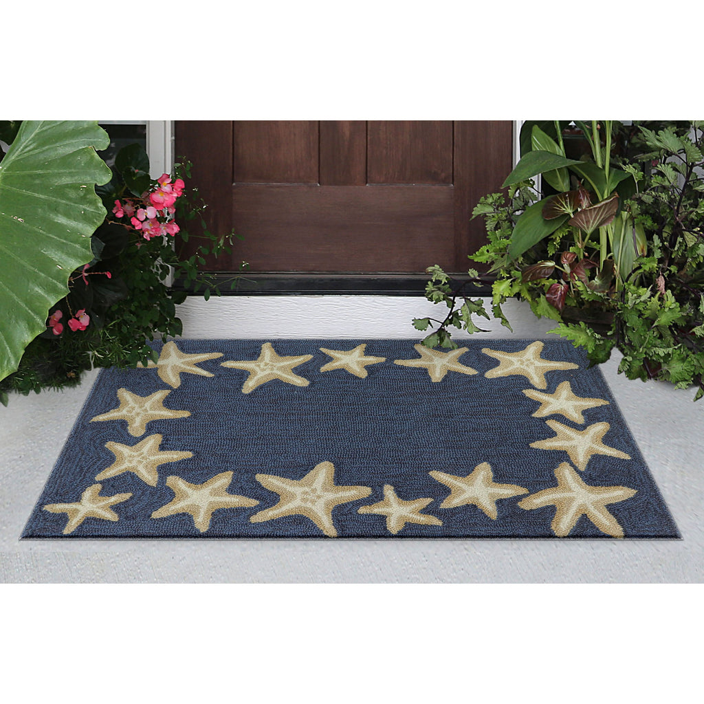 Trans Ocean Capri Starfish Border Area Rug