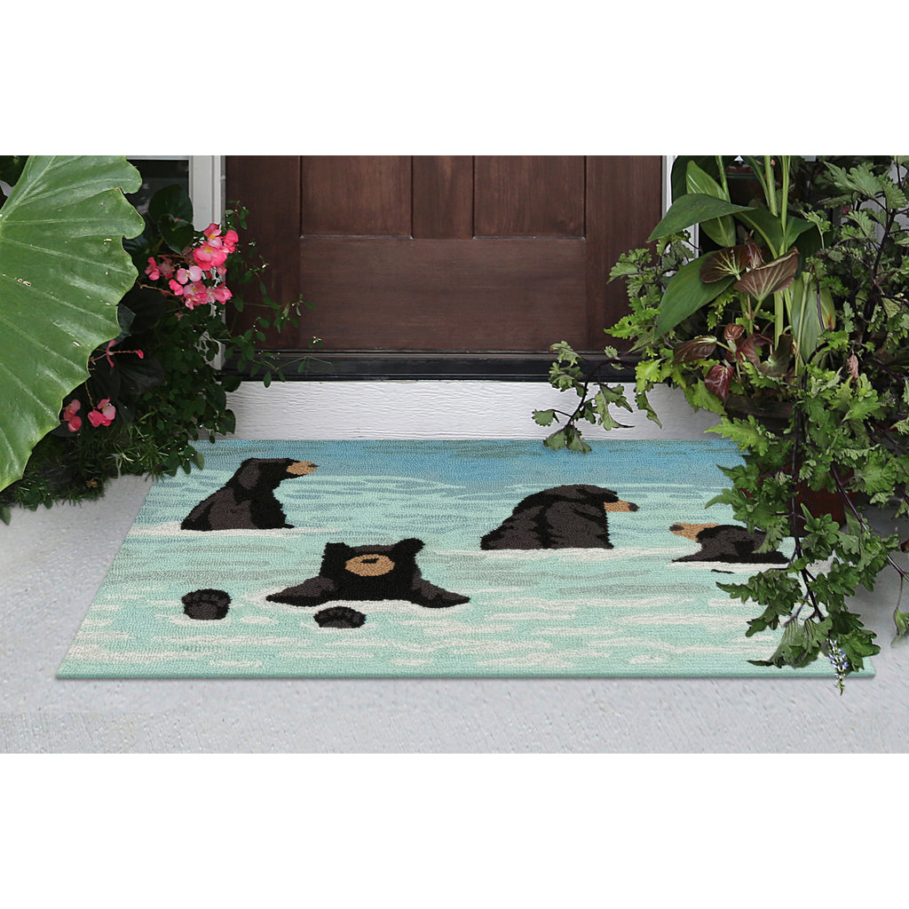 Trans Ocean Frontporch Bathing Bears Area Rug