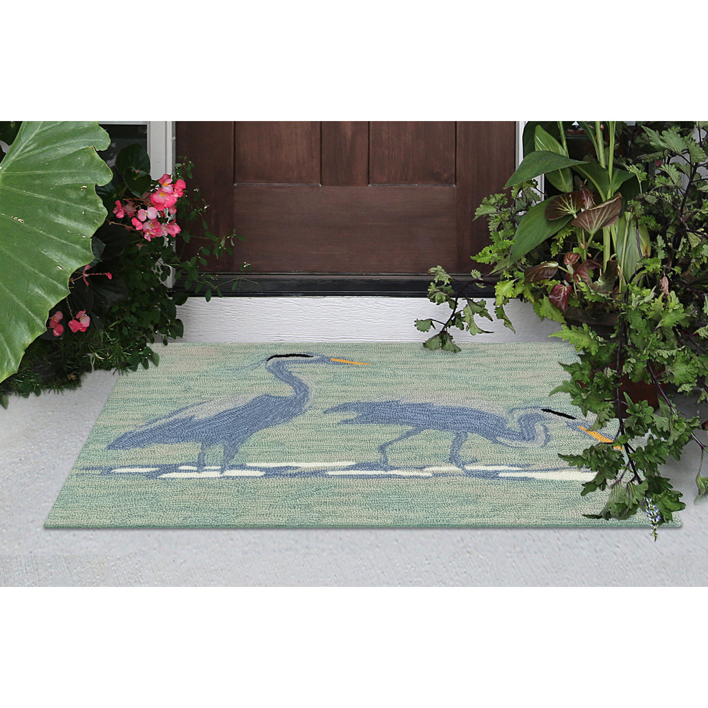Trans Ocean Frontporch Blue Heron Area Rug