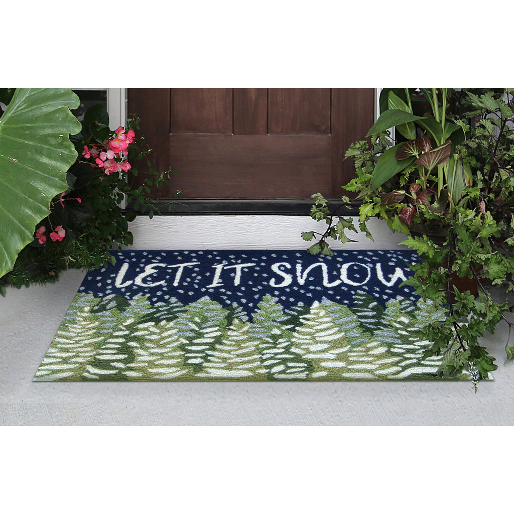 Trans Ocean Frontporch Let It Snow Area Rug