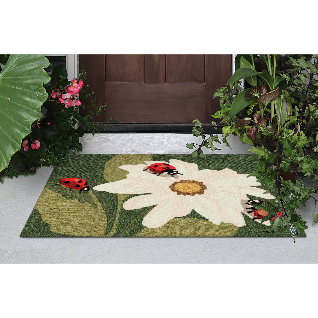 Trans Ocean Frontporch Ladybugs Area Rug