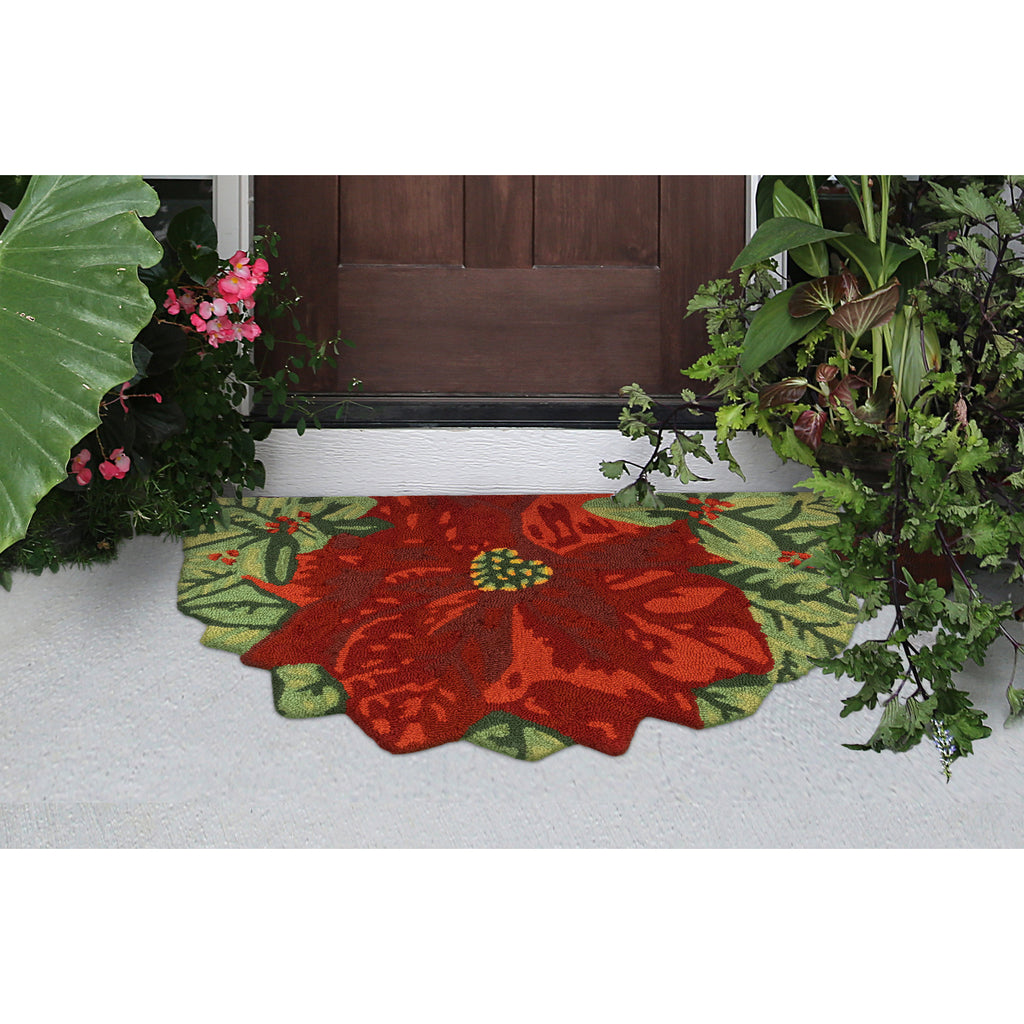 Trans Ocean Frontporch Poinsettia Area Rug