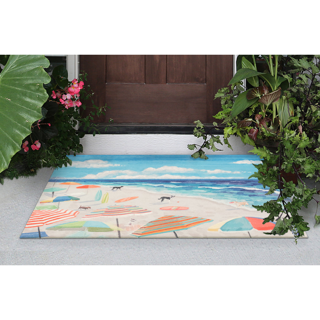 Trans Ocean Illusions Dog Beach Area Rug