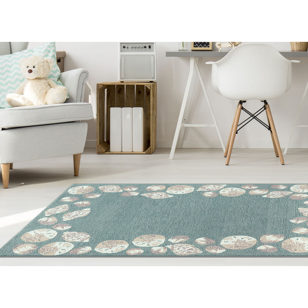 Trans Ocean Capri Seashell Border Area Rug