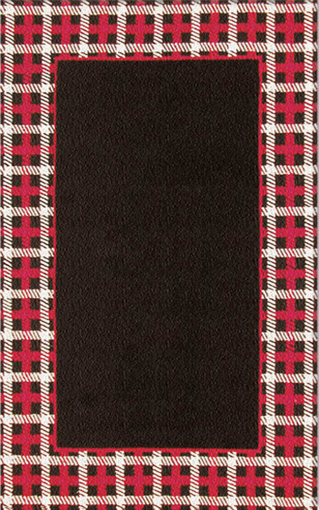 Rug Market Closeout Cable Plaid Border