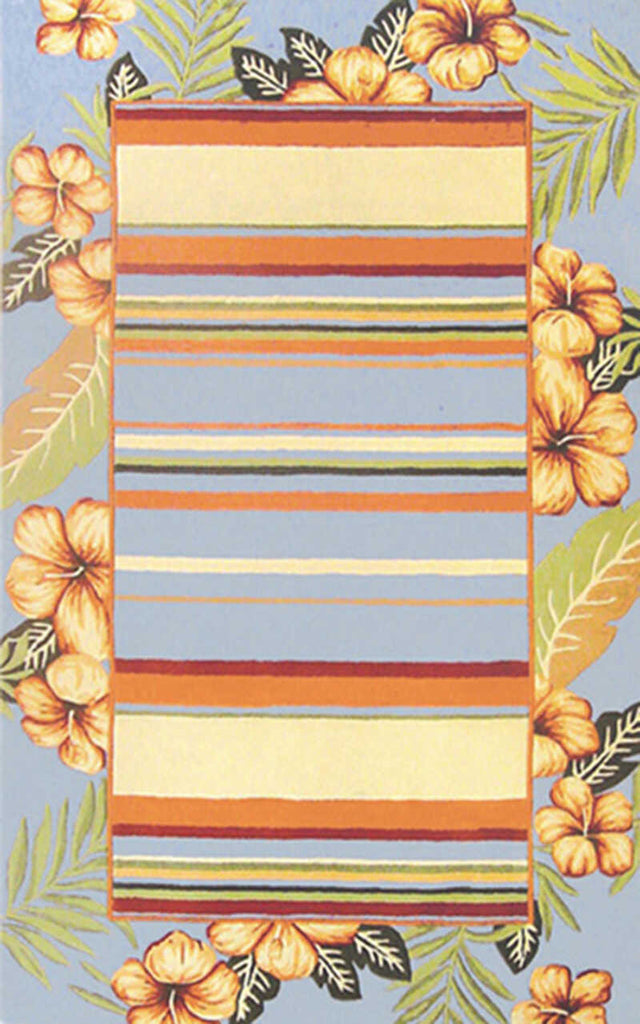 Rug Market Closeout Stripe Hibiscus