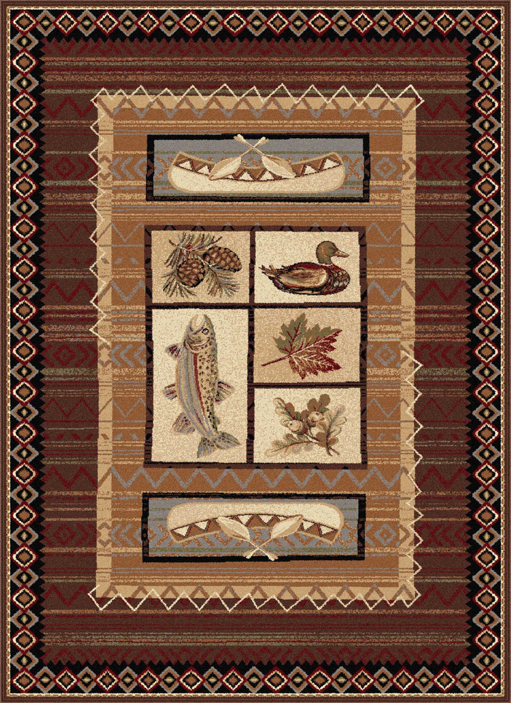 Tayse Nature Rustic Canoe Area Rug