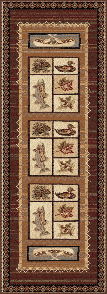 Tayse Nature Rustic Canoe Area Rug