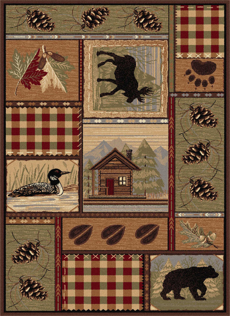 Tayse Nature Homespun Cabin Area Rug