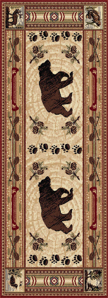 Tayse Nature Black Bear Area Rug