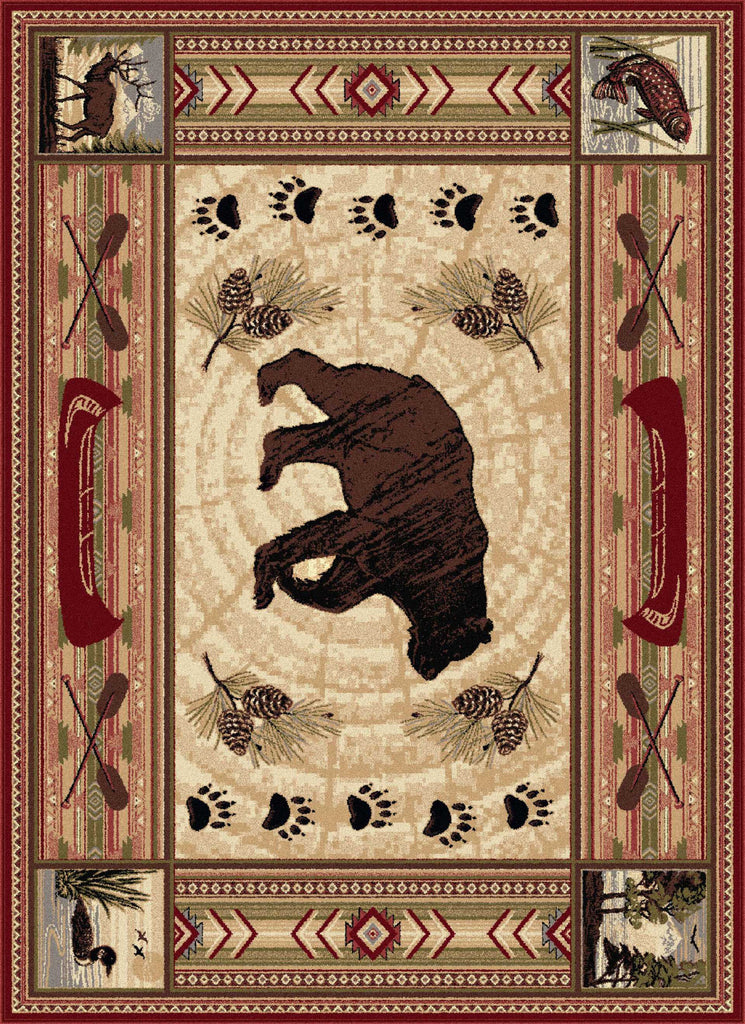 Tayse Nature Black Bear Area Rug