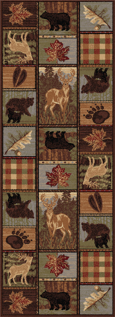 Tayse Nature Colorblock Wildlife Area Rug