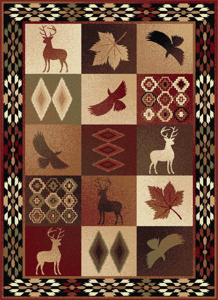 Tayse Nature Diamond Deer Area Rug