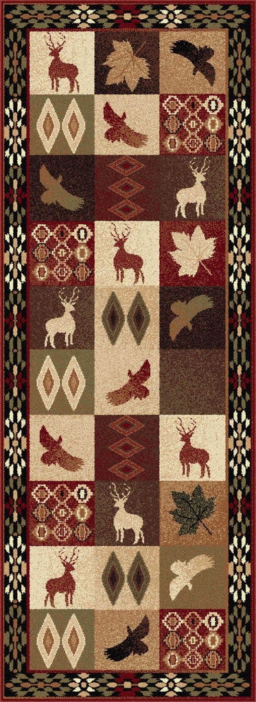 Tayse Nature Diamond Deer Area Rug