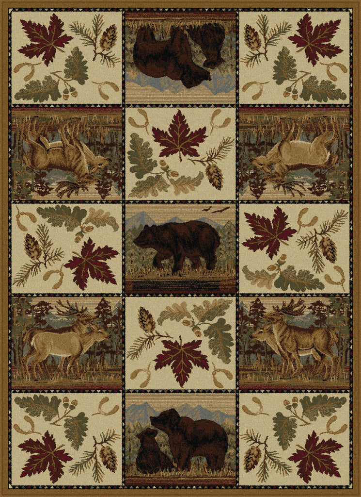 Tayse Nature Portrait Wildlife Area Rug