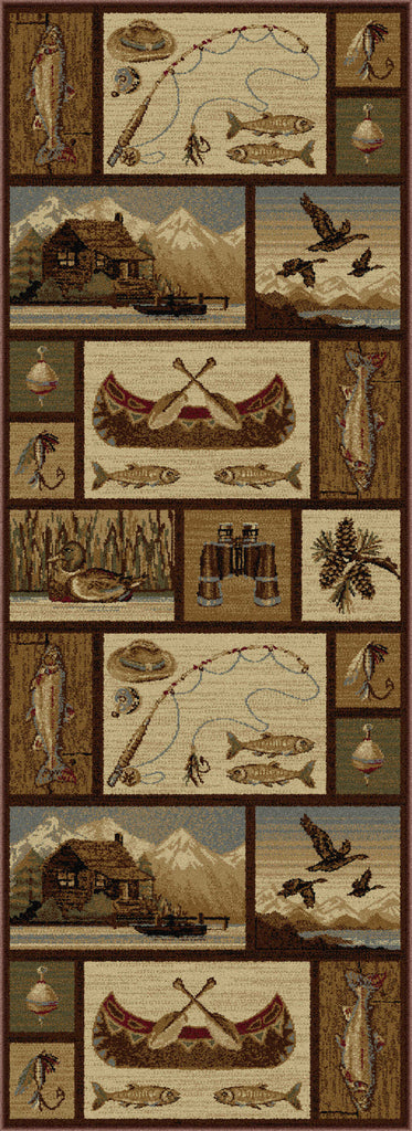 Tayse Nature Cabin Getaway Area Rug