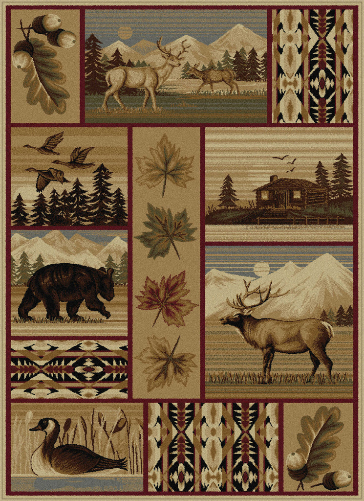 Tayse Nature Scenic Wildlife Area Rug