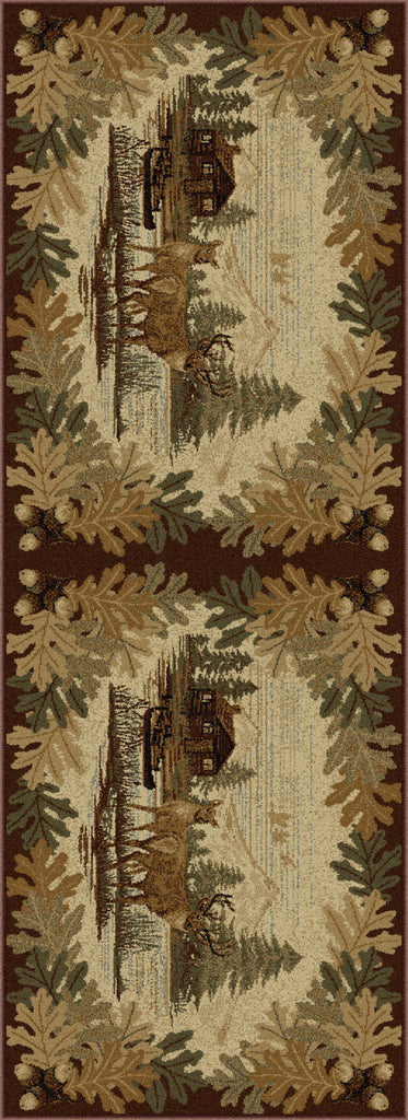 Tayse Nature Oak Deer Area Rug