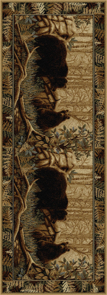 Tayse Nature Fern Bear Area Rug